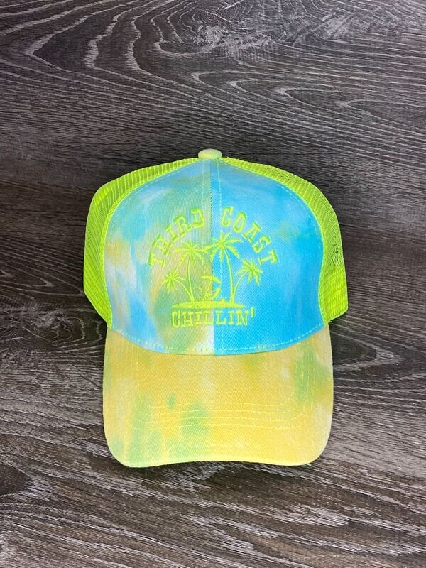 Pony Tail Hat - Yellow & Yellow Green