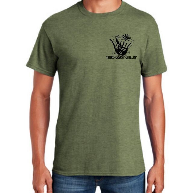 Shaka Logo Unisex Tee - Heather Military