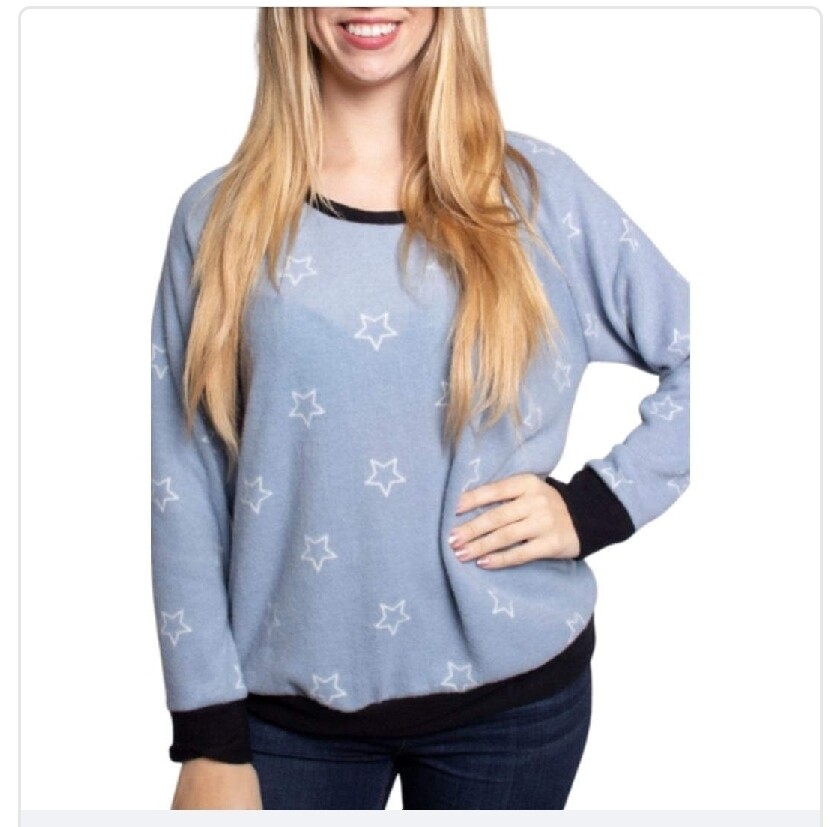 Blue Sweater with Star Prints