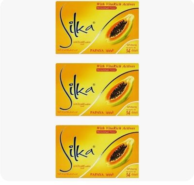 Silka Papaya Whitening Herbal Soap 135g x 3