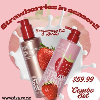 Victoria&#39;s Secret PINK Strawberry Body Lotion and Oil Set