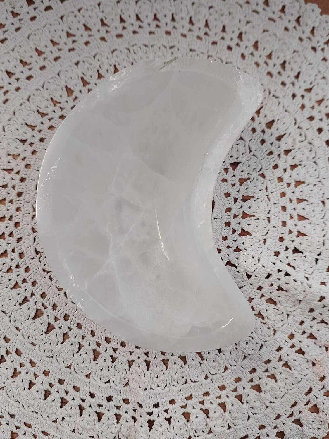 Selenite Moon Bowl