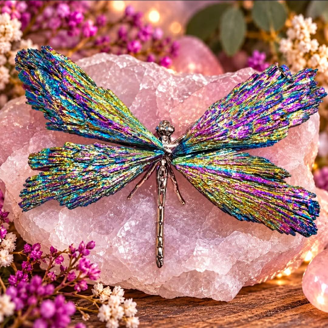 Aura Kyanite Dragonfly - Extra Large