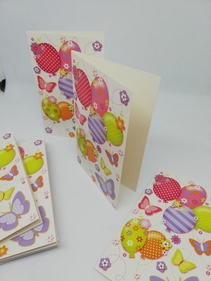 Balloon and butterflies Notelets (8)