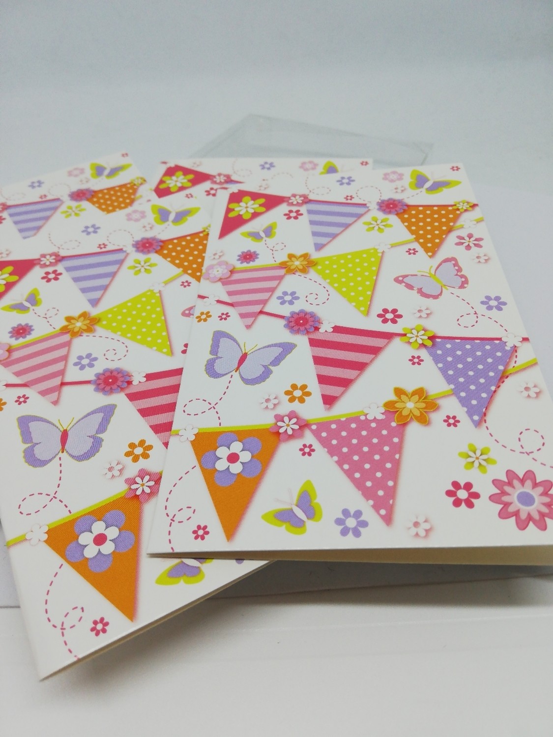 Bunting and butterflies Notelets (8)