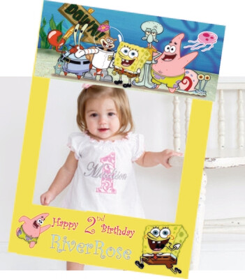Custom printed and personalised SpongeBob themed photo Frame Prop