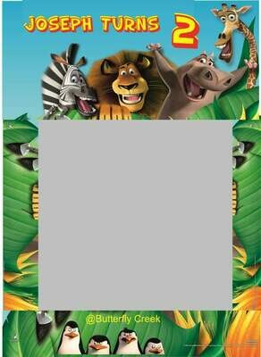 Personalised Madagascar themed photo Frame Prop & Poster