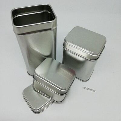 Stackable tall Rectangle tin in 3 sizes
