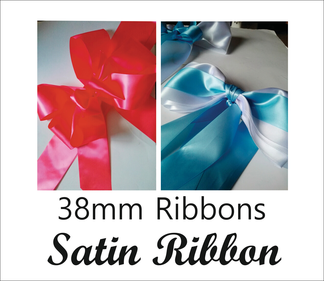 Satin Ribbon 38mm width Rolls- Blank Unprinted Ribbons