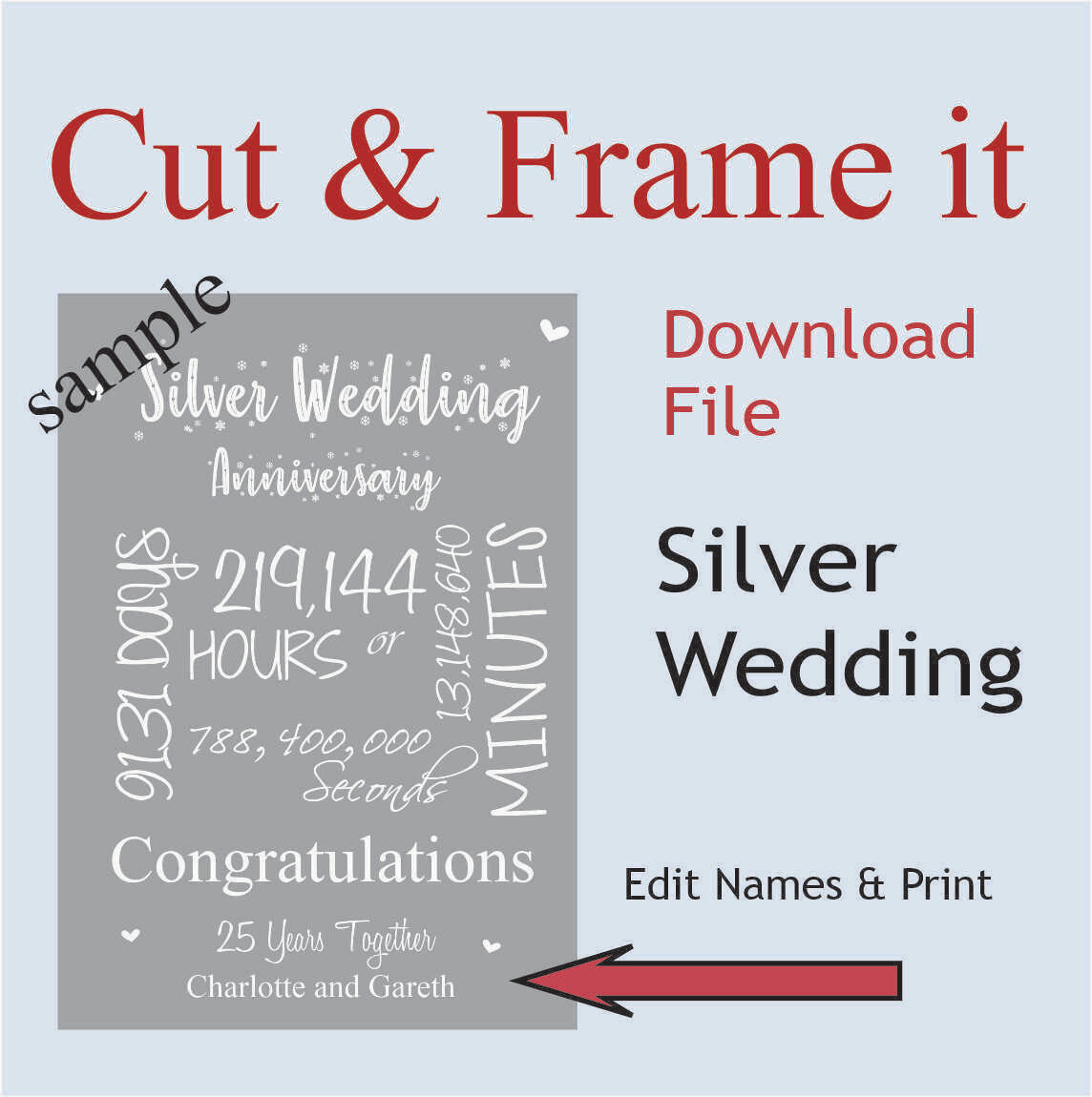 Silver Wedding - Silver Anniversary - 25 years Married - 25th Wedding Anniversary
