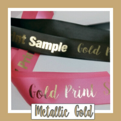 Metallic Gold 25mm Ribbon Printed