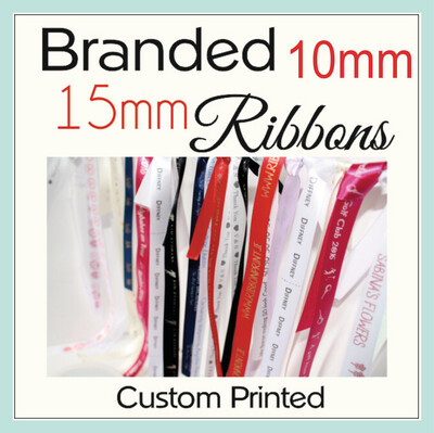Custom Printed Branded Satin 10mm or 15mm