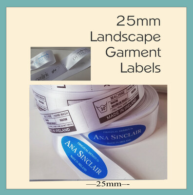 Garment labels - 25mm Flat