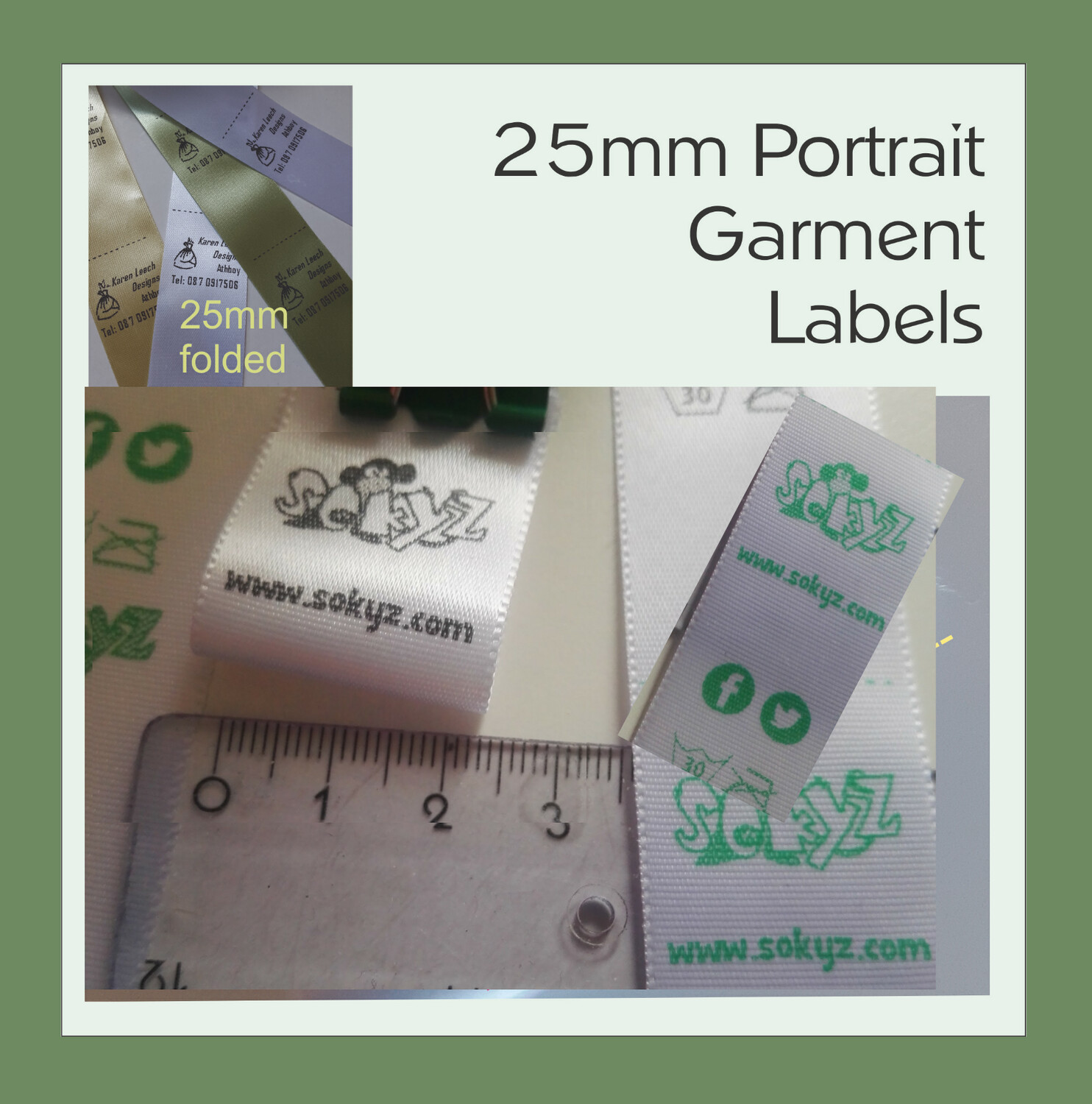 Name Tags 25mm x 60mm Foldable Portrait labels