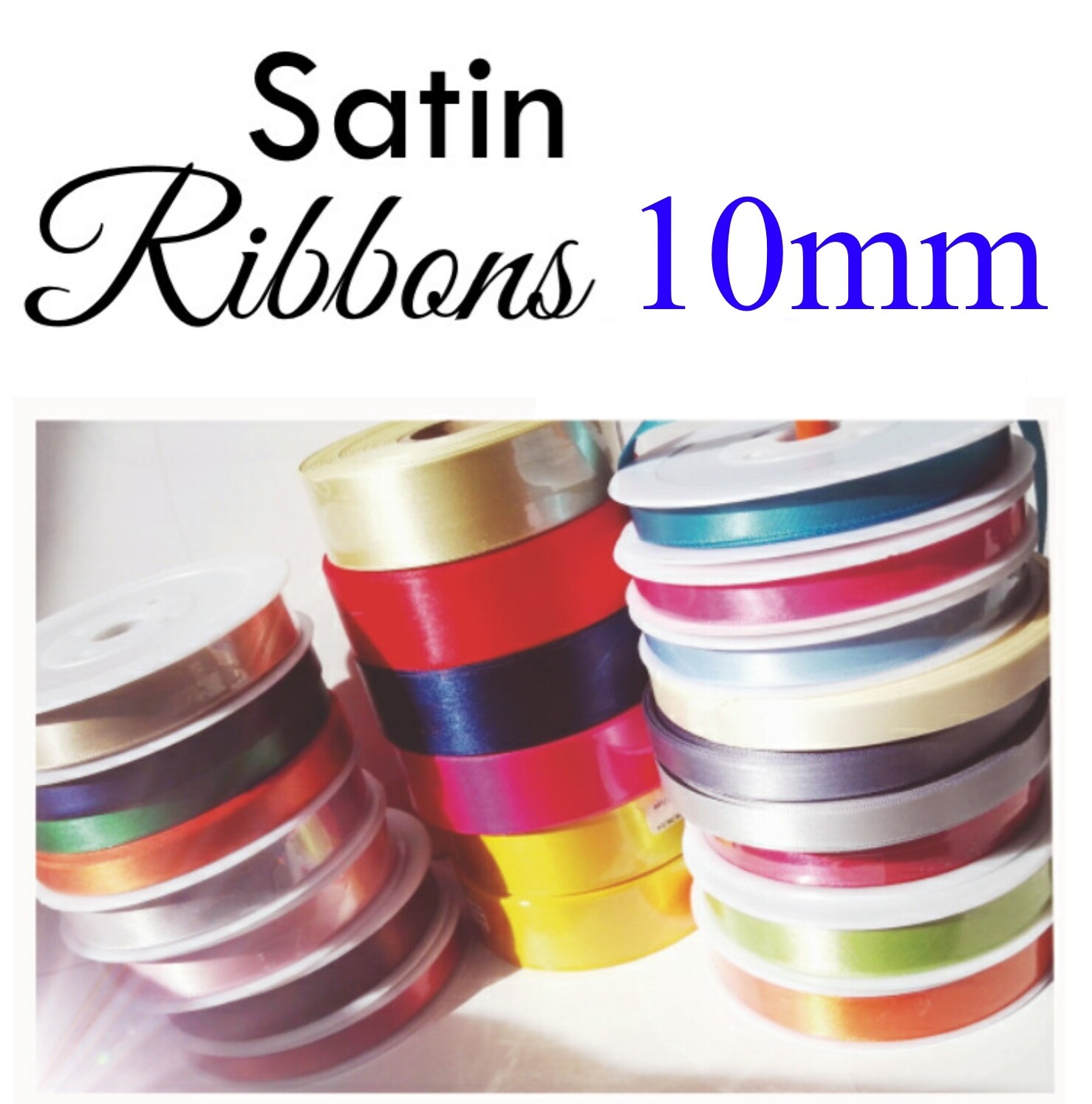 Satin Ribbon 10mm width Rolls