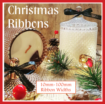 Christmas Branded ribbons 10 - 100mm wide printed