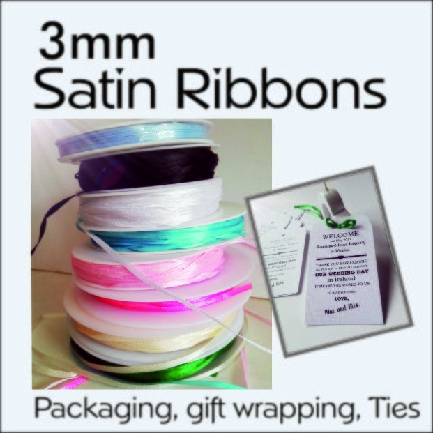 3mm Satin Ribbon  3mm widths - 10metres