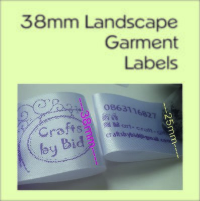 Garment Labels - 38 mm Landscape foldable