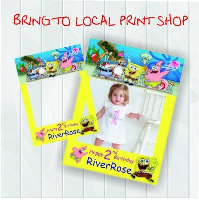 Sponge Bob Cut out Frame - Cut out Props- editable digital download- 18x24