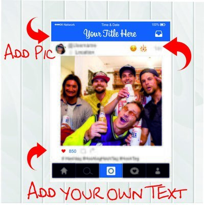 Social Media Frame Prop-photo booth Prop - Cut out Props- editable digital download-