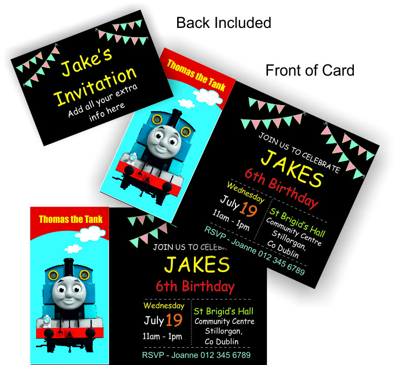 Thomas The Tank Invitations - (20)  personalised Party Invitations