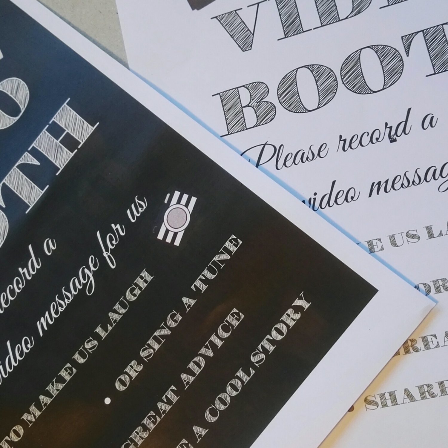 DIY Video Booth - Wedding Sign