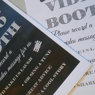 DIY Video Booth - Wedding Sign