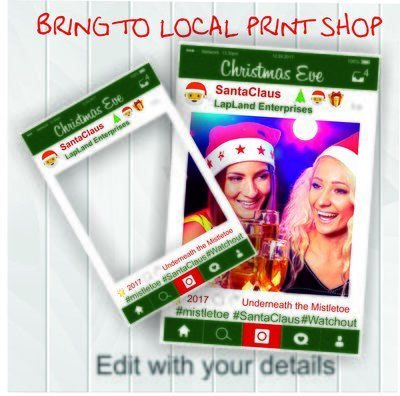 Christmas themed Social Media Frame Prop - photo booth Prop - Cut out Props- editable PDF - digital download