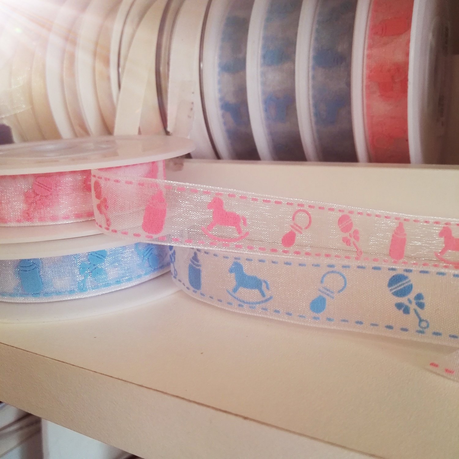 Baby Sheer Printed Ribbon 15mm