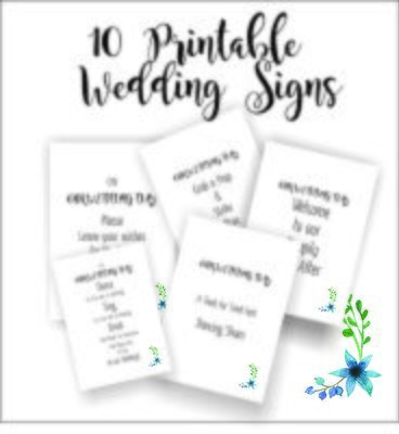 Diy Blue Floral Signs