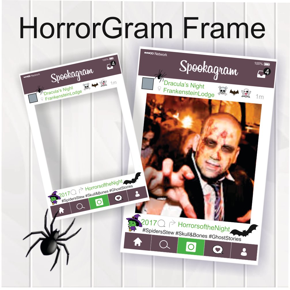DIY instagram - Horror Gram - Spooktacular Cut Out Frames - Halloween Photo Prop - Digital download