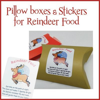Christmas Reindeer food stickers &amp; Pillow box (5)