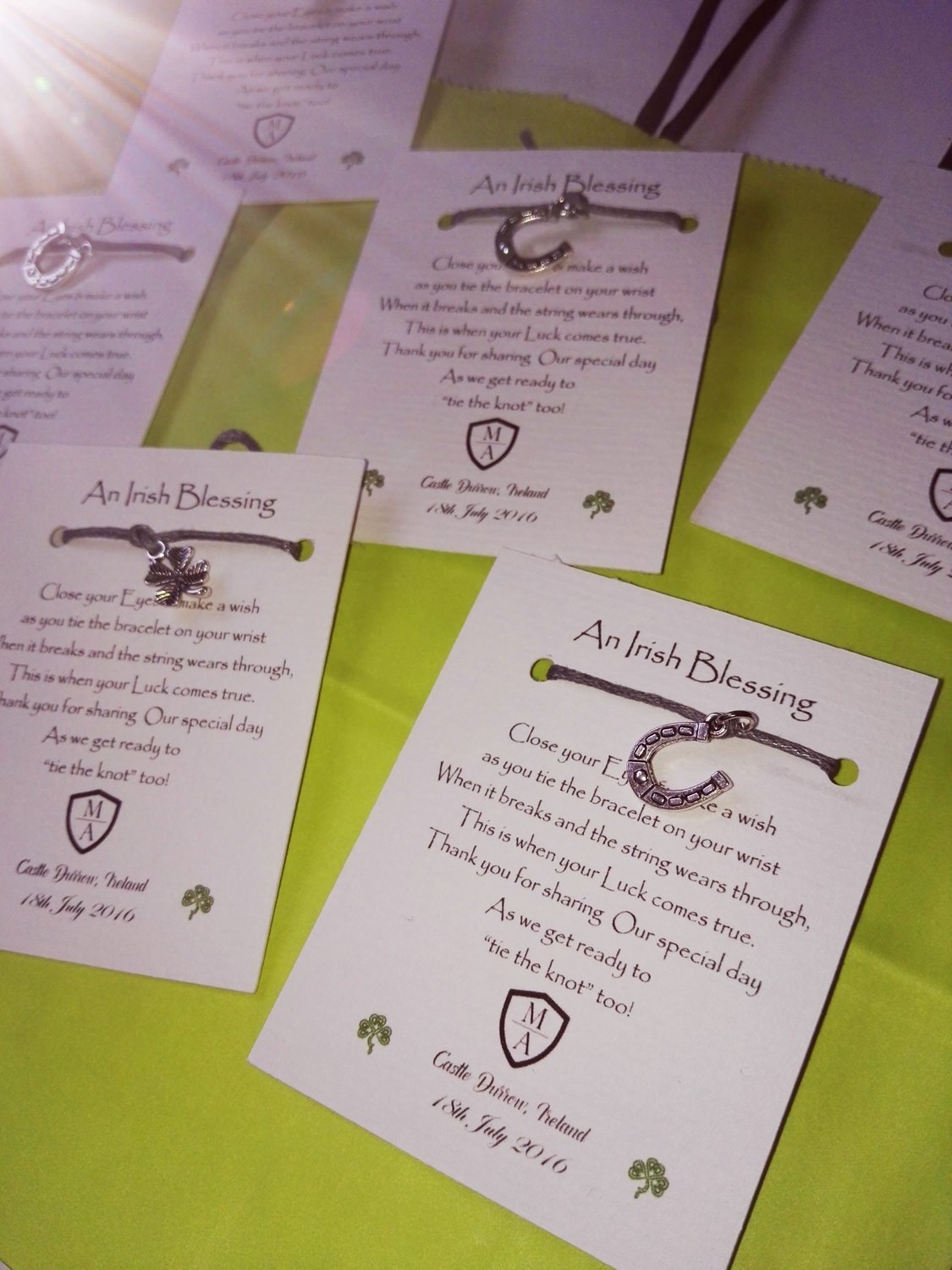 Irish Blessing Wish Charm Bracelets (4's)