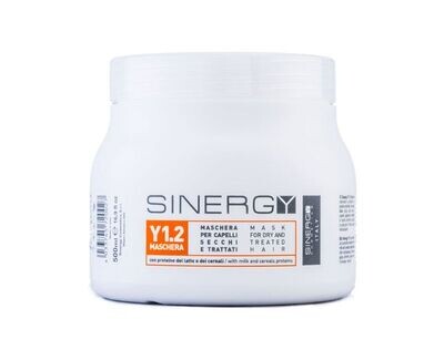 Sinergy Y1.2 barojoša maska sausiem, bojātiem matiem ar kokosriekstu eļļu, zīdu un kviešu proteīniem 500ml