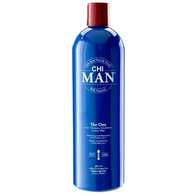 CHI MAN The One 3-1 šampūns, kondicionieris un dušas želeja vīriešiem 739ml