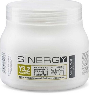Sinergy Y3.2 apjomu palielinoša maska ar graudu, piena un zīda proteīniem 500ml