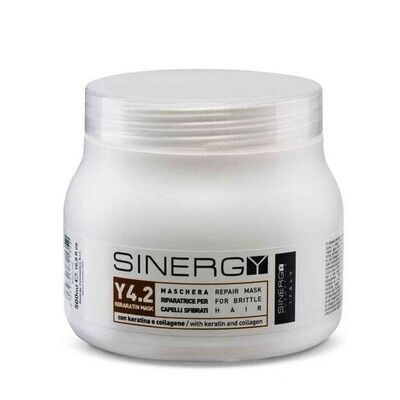 Sinergy Y4.2 atjaunojoša maska bojātiem matiem ar keratīnu un graudu proteīniem 500ml