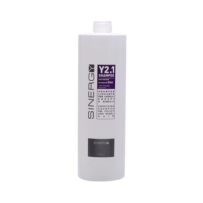 Sinergy Y2.1 attīrošs un mīkstinošs šampūns nepaklausīgiem matiem ar linsēklu eļļu 1000ml