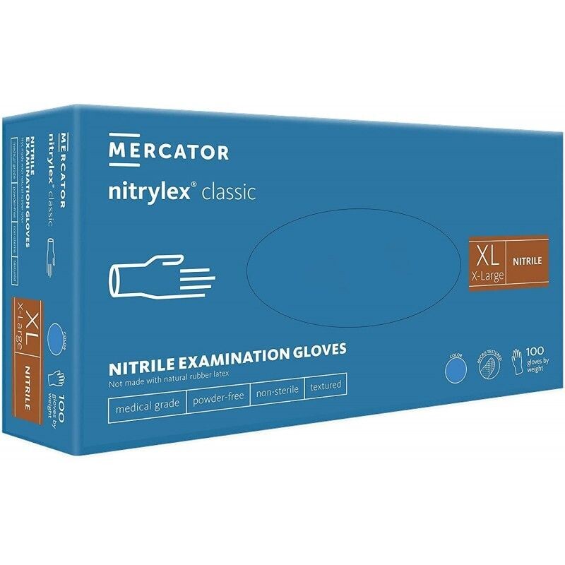 Nitrylex Classic XL cimdi bez pūdera, 100gb