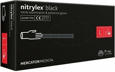 Nitrylex Black cimdi bez pūdera, L, 100gb