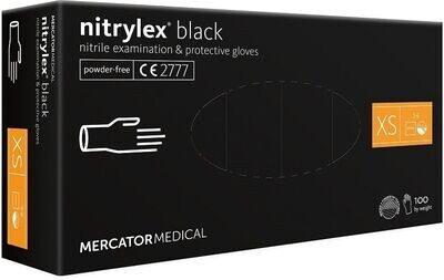 Nitrylex Black cimdi bez pūdera, XS, 100gb