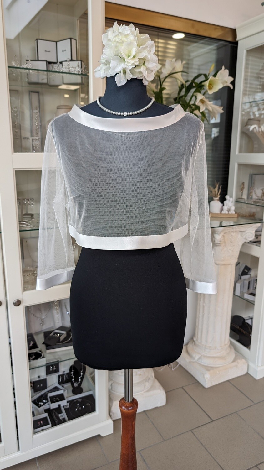 Bolero Jacke Gr. 40 durchsichtig/Satin