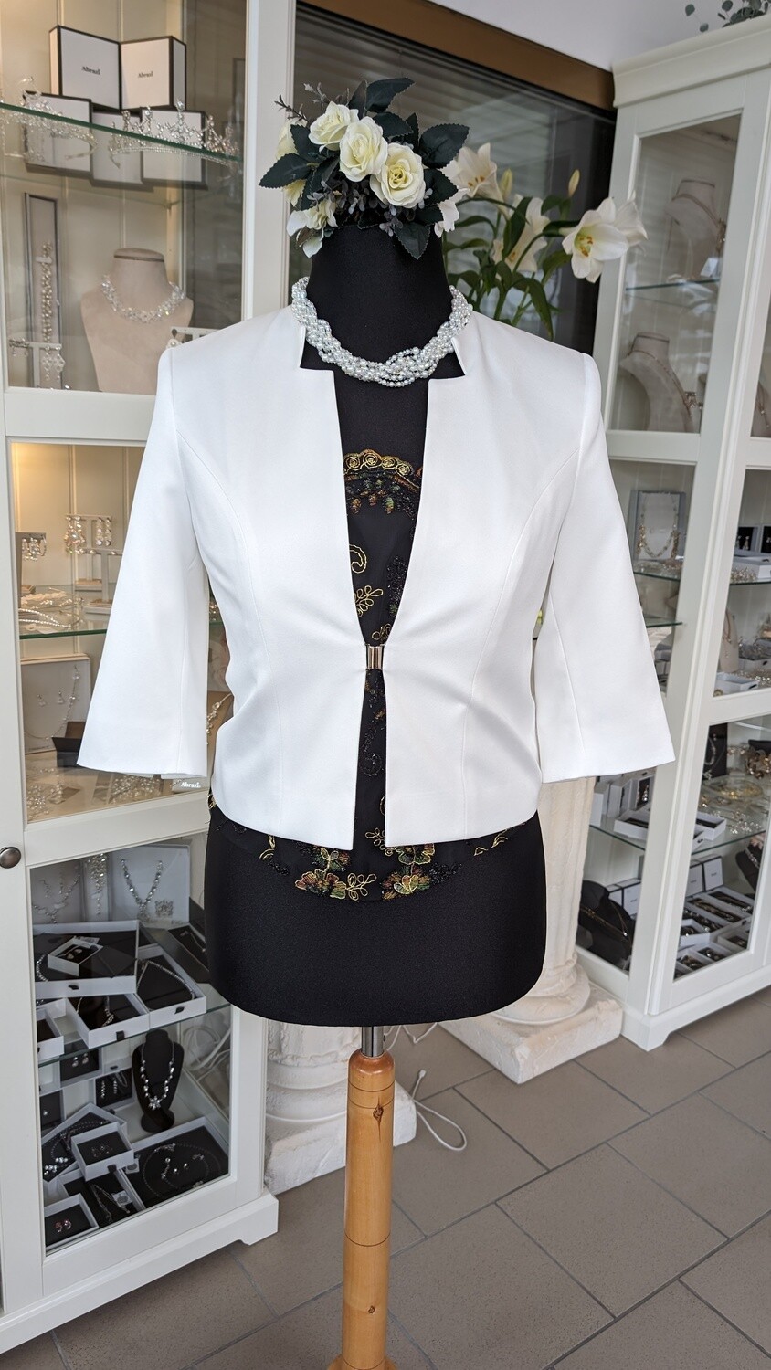 Bolero Jacke Gr. 40 weiß/lange Ärmel
