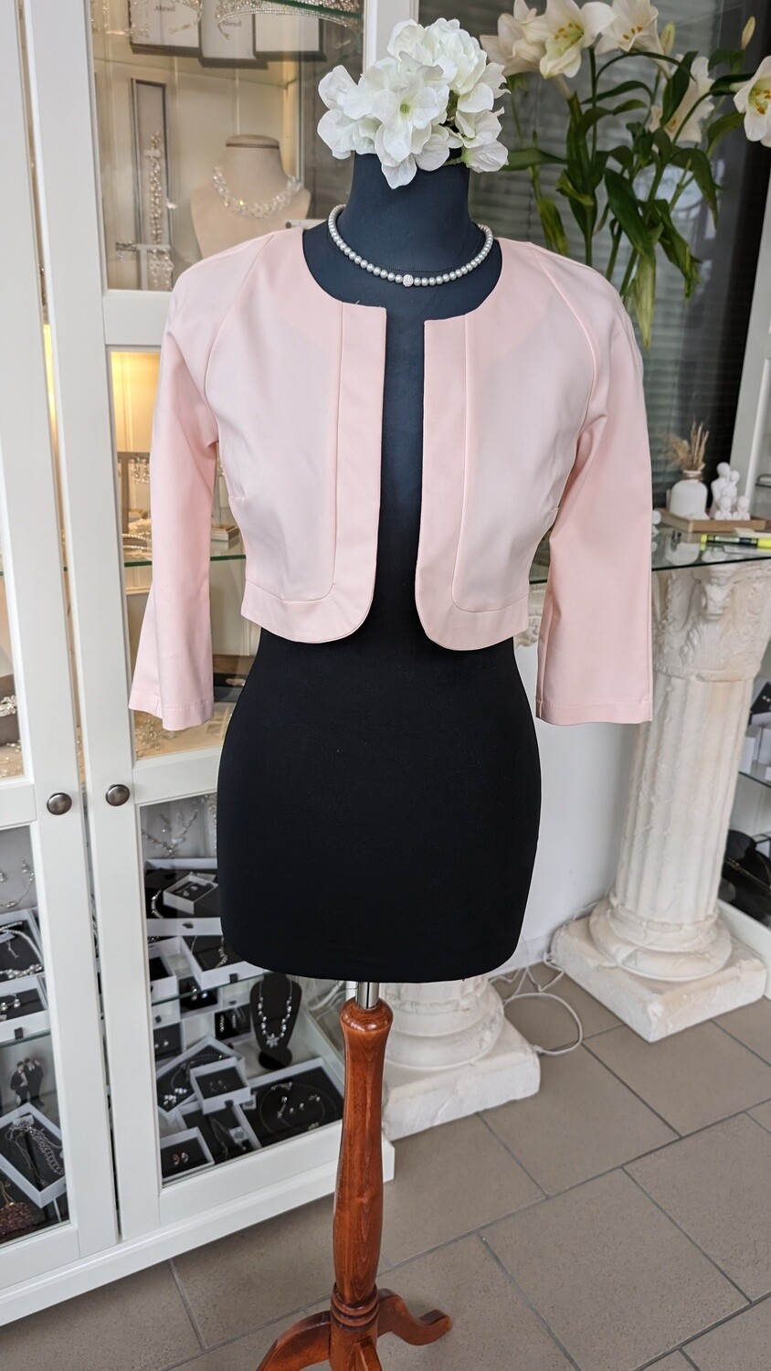 Bolero Jacke Gr. 36 hellrosa/lange Ärmel