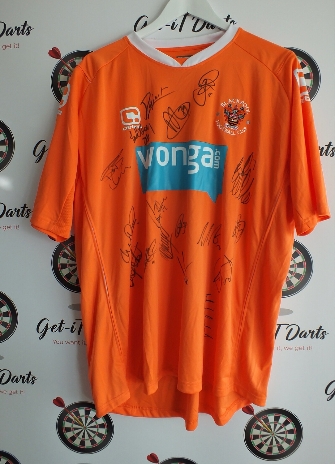 Superspecial!! Shirt Signed By Manuel Football Players Of Blackpool
