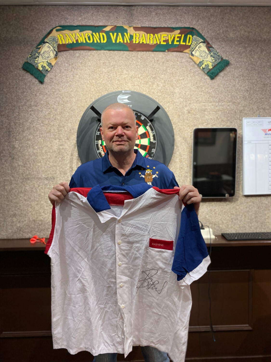 Match Worn Raymond Van Barneveld Europecup 1998 Oslo (1/2) + Coa