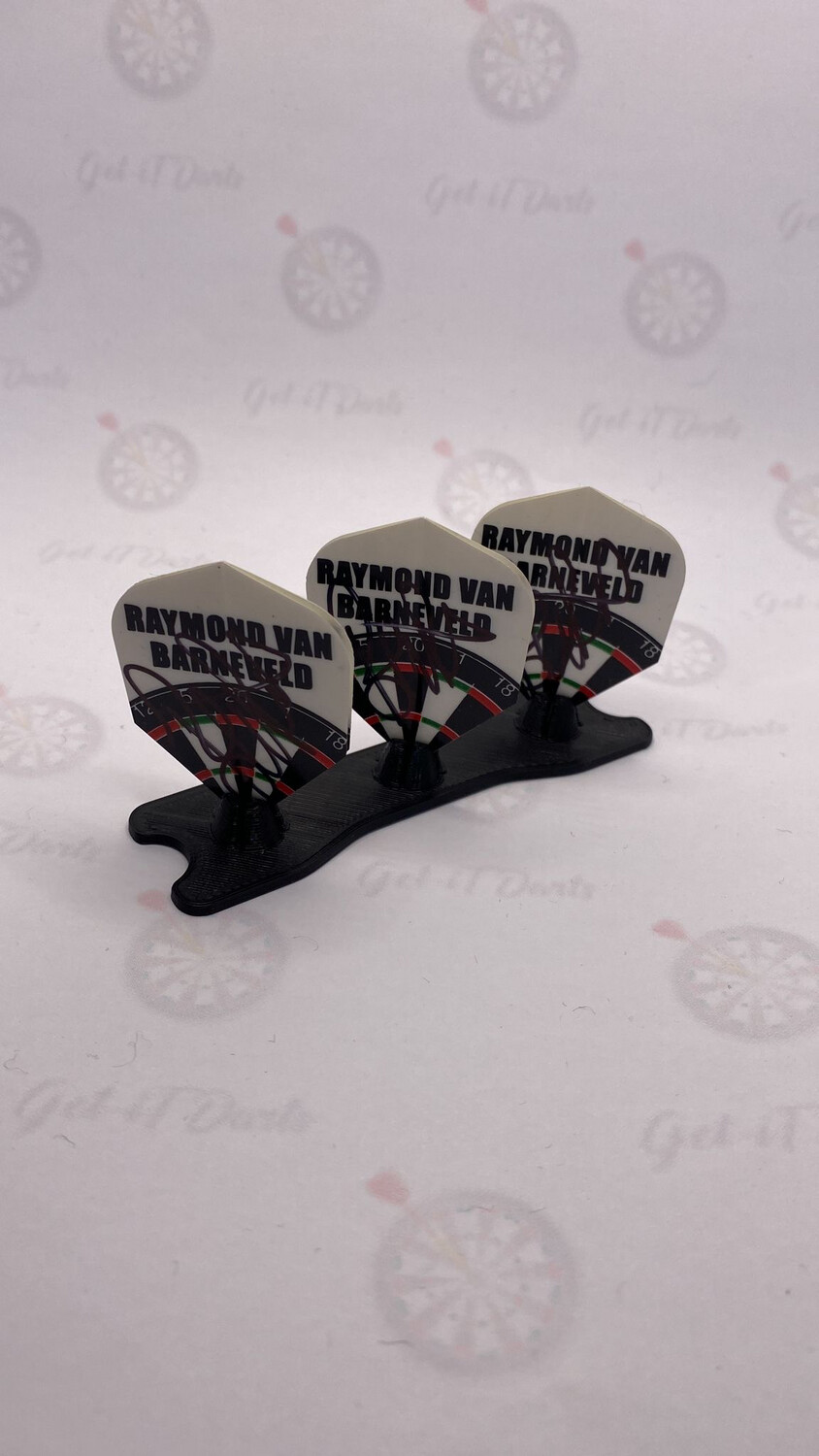 Signed Flights RvB dartboard