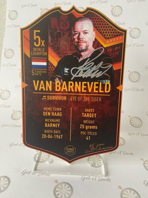 Raymond van Barneveld Signed Ultimate Card Orange 25years