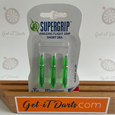 Harrows Supergrip green transparent amazing flight grip short 2ba
