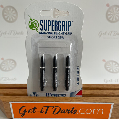 Harrows Supergrip black transparent amazing flight grip short 2ba